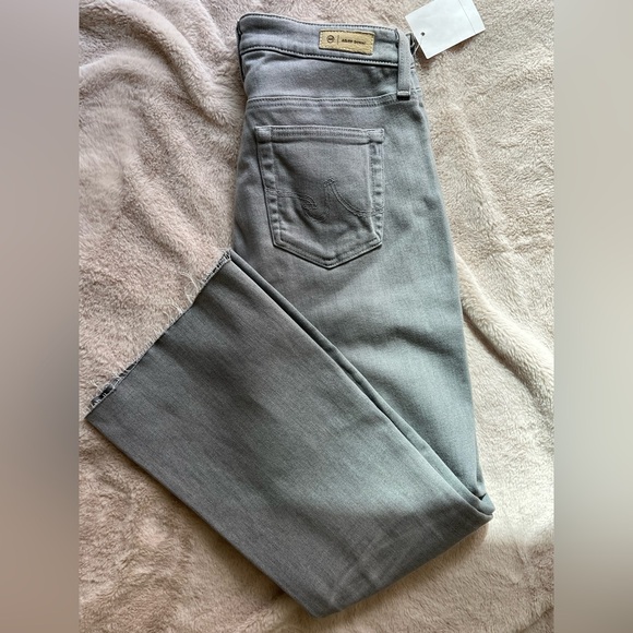 NWT AG Adriano Goldschmied Jeans Farrah Boot Crop Light Blue Grey Size 29 - Picture 3 of 15